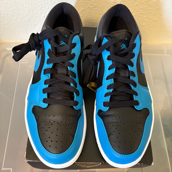 NIKE JORDAN 1 LOW 'LASER BLUE' 553558 410 - Picture 1 of 10